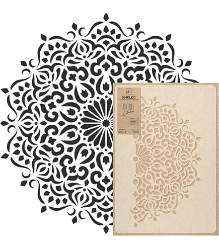 Pochoir Mural Rayher Motifs Cercles – 30x30 Cm – Souple & Indéformable – Idéal Pour Bois, Papier Mâché, Murs, Tissus