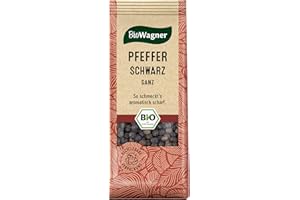 ‎BIOWAGNER BioWagner - Bio Pfeffer schwarz ganz | intensive Schärfe für dunkles Fleisch und Saucen | naturbelassene Bio-Zutaten | recyclebare Verpackung | 50 g