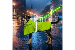 Weesiber Dog Raincoat - Waterproof Dog Rain Coat, Adjustable Reflective Dog Rain Jacket, Lightweight Dog Poncho, Dog Slicker for Dog Walking (Medium, Green)