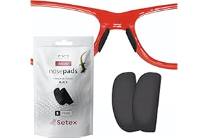 Setex Gecko Grip Glasses Nose Pads (5 Black Pairs) - Anti-Slip Nose Pads for Glasses, USA Made, Micro-Structured Fibers, Ultra-Strong Grip and Ultra-Soft, Self Stick Adhesive, 1 x 7 x 16 mm