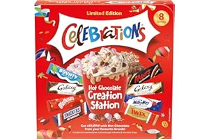 Celebrations Hot Chocolate Creation Station | Limited Edition Hot Chocolate Gift Set Featuring 8 Hot Chocolate Sachets & 3 Toppings | Create Your Own Hot Chocolate Experience | Pack of 1