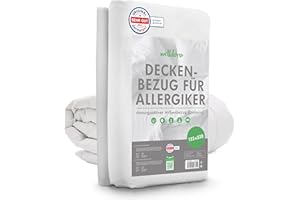 ‎WELLDORA Welldora ǀ Milbenbezug Bettdecke 155x220 ǀ Allergiker Deckenbezug fachärztlich getestet ǀ Premium Encasing mit Reissverschluss ǀ Allergiker Bettwäsche Decke 155x220
