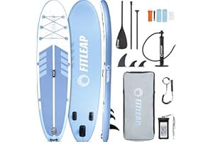 Fitleap Premium Stand Up Paddle Board aufblasbar - SUP Board Set mit Hochdruckpumpe, verstellbarem Paddel und Rucksack - Ideal für Anfänger und Profis - Perfekt für Yoga, Surfen und Wassersport
