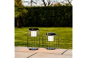 ‎INSPINOVIA INSPINOVIA Solar Laterne | Tischlaterne | Solarlampe für Ihren Außen- und Innenbereich | Tischlampe | Wiederaufladbar auch ohne Sonnenenergie | Mit An-/Aus-Schalter (2er Set)