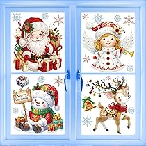 4D Weihnachtsfensterbilder Mit Diamant-Effekt - Wiederverwendbare Fensterdeko