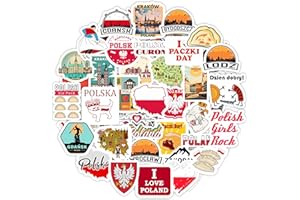 PADABAYKA Polen-Aufkleber für Trinkflaschen und Laptops - Polen-Party-Geschenke und Dekorationen, wasserdichte Vinyl-Aufkleber, polnische Flaggen- und Kultur-Sticker - Poland Stickers