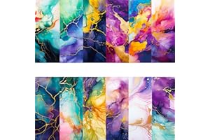 MTBRICEY 24 Blatt Buntes Muster Scrapbooking Papier 12 Motive Aquarellmotiv Dekorpapier Bastelpapier Block mit Muster 6 "X 6" Decoupage Papier Dekorativ Motivpapier für DIY Kartenherstellung Basteln Zubehör