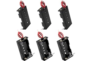 QIMEI-SHOP Uchwyt na baterie AA Plastikowe uchwyty na baterie 1,5 V z przewodami i przełącznikiem 2 sztuki