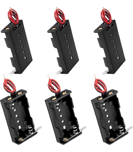 Lot De 5 Supports Pour 2 Piles AA – Armature ABS Avec Fils Dénudés 10 Cm – Connexion Batterie LR06