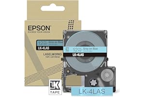 Epson Labelworks LK-4LAS Wkład z taśmami do etykietowania kompatybilny z Epson LabelWorks LW-C610 i LW-C410 Niebieski/szary 12mm