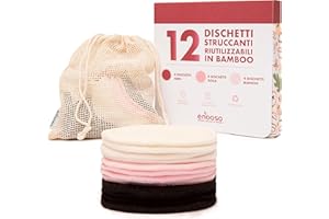 ENOOSO - Dischetti Struccanti Riutilizzabili in Bambù, Ultra Morbidi e Senza Cuciture, Ideali per Pelli Sensibili, Makeup Remover Pads Ecologici, 12 Unità, Bambù