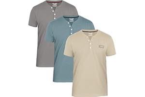 FULL TIME SPORTS® Men's Short/Long Sleeve Henley T-Shirts, Casual Lightweight Henley Tops for Fitness, Training & Running, Pack of 2 or 3