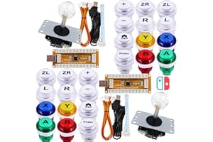 SJ@JX Arcade Game Controller USB Encoder 2 Player Gamepad Cherry MX Microswitch Button 8way Joystick for Nintendo Switch PC PS3 Retropie Raspberry Pi MAME