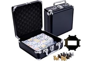 Engelhart – 250161 – Mexican Train – metalowa walizka – 91 domino – plastikowa stacja – 8 metalowych pociągów – 2–8 osób – 6+