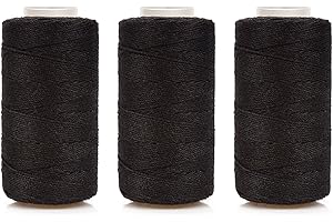 Beayuer Hair Extensions Thread Professional Hair Weave Tools 3 pcs Black Threads for Making Wig Sewing Hair Weft Hair Salon Weaving Extension (3 Thread, Black)