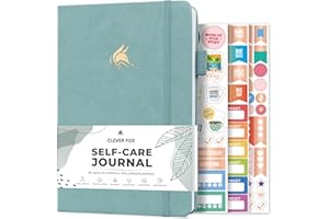 Clever Fox Self-Care Journal – Daily Reflection Notebook – Mental Health & Personal Development Planner, Meditation & Mood Log, A5 (Blue Surf)