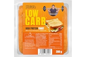 ‎STEINER´S STEINER´s Low Carb High Protein Toast | 88% weniger Kohlenhydrate | high protein | nur 0,9g Net-Carbs | 22g Eiweiß (280g)
