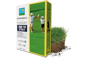 BARENBRUG - Gazon Ligue Pro et Golf - pour Terrains de Compétition - Esthétisme, Performance - Fin, Dense, Solide - Variétés Autorégénérantes Limitant Plantes Indésirables - Fabriqué en France - 1KG