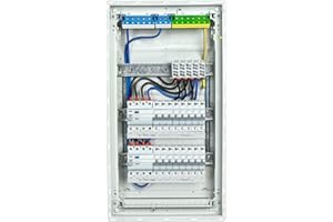 RSE Unterverteilung verdrahtet Sicherungskasten Unterputz Aufputz Hohlwand mit Hager Sicherungen und Hager Leerverteiler, Unterputz 3-reihig VU36NC, ohne Überspannungsschutz