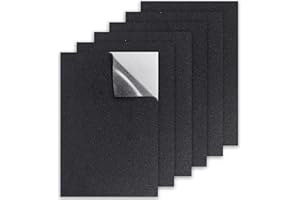 KVGBNT Moosgummi Selbstklebend,Moosgummi,6 Stück 3mm Schwarz Schaumstoff Selbstklebend Schaumstoffplatte,Eva Moosgummi Platten mit Kleberücken,Antirutschmatte Selbstklebend für Möbel Bastelarbeiten