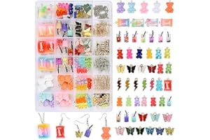 LURNODY 160 Piezas Colgante Charms Set Kit para Hacer Pendientes Diy Joyería Set para Collar, para Pulseras, Collares, Joyas, Accesorios Hechos a Mano y Decoración y Cumpleaños