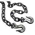 AB Tools 14ft Heavy Duty 3/8'' Tow Towing Chain 2 Clevis Grab Hooks Farm Garage TE148