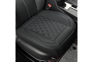 Vankerful 1-Pack Leder Front Autositzbezüge,Untersitzbezüge für Autos,Fahrer Autositz Kissenbezug,Luxus Sitzprotektoren,wasserdicht,Anti-Rutsch,Full Wrap, für die meisten Fahrzeuge,LKW,SUV (schwarz)