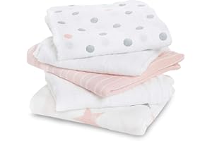 aden + anais™ essentials Musy-langes pour Bébé, Ensemble de Langes en Mousseline 100% Coton, Multi usages, Adapté pour les Nouveau-nés, Lot de 5, 60x60cm, Garçon, Fille, Imprimé doll