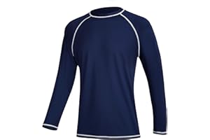 MILANKERR Mens Shirts UV Rash Guards Long Sleeves Quick Dry Swimming Top Surfing Sun Protection 50+ Diving Wetsuits Swimsuit