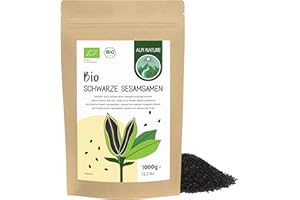 Alpi Nature Graines de Sesame Noir BIO 1kg, Bio Sesame Noir pour la Cuisine et la Pâtisserie