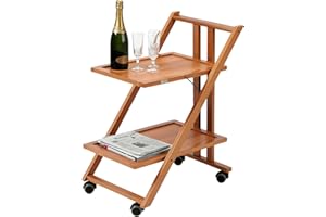 Arredamenti Italia AR_IT- 575 Proste wykończenie wózka do serwowania drewna wiśniowego.