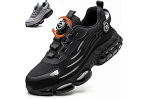 OBIDER Safety Trainers, Safety Shoes Men Women, Comfortable Lightweight Work Shoes, Upgraded Swivel Buckle Shoelaces, Non Slip Work Trainers with Air Cushion