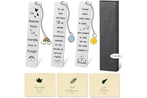 SAKNYUFO Segnalibro Amicizia 3 Pezzi Con Scatola Regalo-Regalo Migliore Amica Compleanno,Regalo Amico Originale, Regalo Per Donna Di Compleanno, Regalo Amicizia, Idea Regalo Per Amica, Donna, Regalo Di Natale