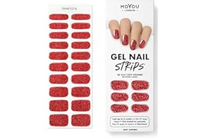 MOYOU LONDON Semi Cured Gel Nail Strips - 20 Pcs. Nail Wraps for Salon-Quality Manicure - Works with Any UV Nail Lamp - Easy to Apply, Trim, & Remove Gel Nail Stickers