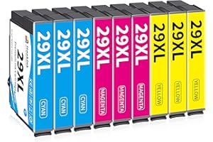 HOOKINK 29XL Cartucce d'inchiostro Compatibili per Epson 29 XL per Cartucce Epson XP-352 XP-235 XP-245 XP-247 XP-255 XP-257 XP-332 XP-335 XP-342 XP-345 XP-355 (3 Ciano, 3 Magenta, 3 Giallo, 9-Pezzi)