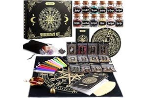 Nutgun Large Witchcraft Supplies Kit 60 PCS, Wiccan Supplies and Tools Including Witchcraft Herbs, Spell Candles, Crystals, Guidebook, Witch Altar Spell Starter Kit, Witchy Gifts for Women