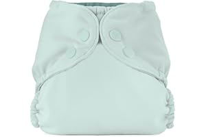 Esembly Cloth Nappy Outer, Waterproof Cloth Nappy Cover, Swim Nappy, Leak-Proof and Breathable Layer Over Prefolds, Flats or Fitteds, Reusable Nappy with Popper. Size 1 (7-17lbs), Mist