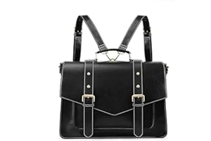 ECOSUSI Sac Cartable Vintage Femme Sac à Dos pour Ordinateur Portable Sacs Bandoulière Sac à Main Malette Bureau, Bandoulière Démontable