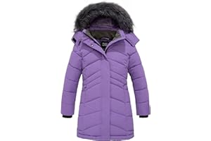 ZSHOW Cappotto con Cappuccio Antivento Giacca Lunga Caldo Invernale Giubbotto Idrorepellente Casual Parka da Viaggio Spesso Bambina