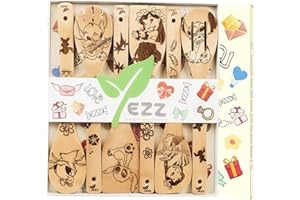 JOESTAR cucchiai di legno per cucinare in legno Christmas, regalo divertente e caldo regalo di inaugurazione della casa Set regalo (confezione da 6 Star Baby)