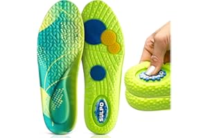 SULPO Wkładki do butów sportowych – Amortyzujące, Oddychające Wkładki z Wsparciem Łuku Stopy – Miękkie Wkładki do Butów dla Sportowców i Osób Pracujących na Stojąco, Rozmiar 43-44