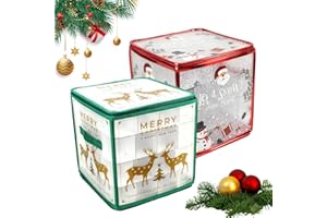 eupdd 2 Pezzi Contenitore per Palline di Natale: 30x30x30cm Scatola Portaoggetti per Palline di Natale per 64, Perfetto per Casa e Albero