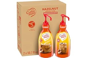 COFFEE MATE NESTLE COFFEE-MATE Coffee Creamer, Hazelnut, 1.5L liquid pump bottle, Pack of 2