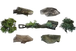 MT Military Set 2 Tarnnetze als 1:16 RC Panzer Zubehör etwa als Rolle für das Kanonenrohr und den Turm sowie Islandmoos Büsche zur Tarnung (Wald und Grasland)