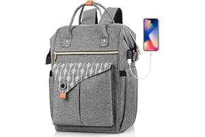 RJEU Backpack, School Backpack for Uni Leisure Job, Beautiful and Sophisticated Daypack with Laptop Compartment & Anti Theft Pocket, Waterproof Backpack Gifts for Mum Girl For Birthday, Hy58-grey