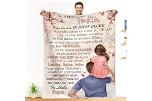 PJLJC Personalisierte Kuscheldecke an Meine Tochter Von Papa, Super Weiche Decke, Geschenk von Vater an die Tochter Luftpost Decke Positiv Ermutigen Sie Ihre Mädchen Geburtstag Geschenke 150x200cm