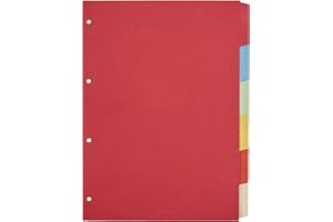 Kangaro Lot de 6 intercalaires cartons blancs A4 180 g/m² Manilla en carton recyclé