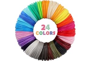 Mika3D Ersatz-Filament, 24 Farben, 1.75 mm, ABS-Material, jede Farbe 3.5 m, insgesamt 84 m ABS-Material, nicht passend für 3Doodler Stifte, Packung mit 2 Fingerkappen