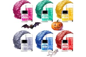 ERCORART Glitter Commestibili- 6 Colori Coloranti Alimentari in Polvere con 4 Colori di Colorante Alimentare in Gel, Glitter Per Drink, Decorare Torte, Bevande, Cioccolatini, Fondente- 3 g