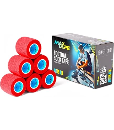 6 Rolls - SPORTTAPE Sock Tape - Black - 1.9cm X 20m | PVC Football - View #3
